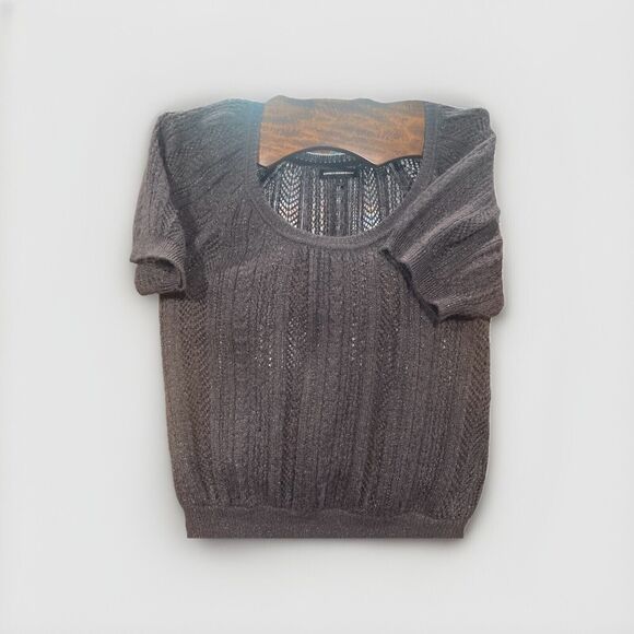 Sweater Express Design Studio Size Sm Dark Grey /Silver Fleck Accents - Picture 2 of 5